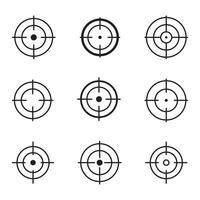 Focus target vector isolated icons on white background. Target goal icon target focus arrow marketing aim.