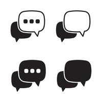 Chat icons vector isolated element. Set of talk bubble speech signs. Blank bubbles vector icons. Message vector icons.