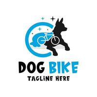 perro bicicleta vector ilustración logo