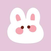 Vector a cartoon cute rabbit face vector icon