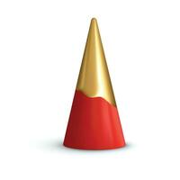 Vector gold and red cone isolated on white background