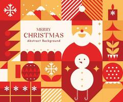 Vector simple flat design holiday christmas card