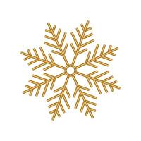 Vector golden snowflake 3d realistic christmas decoration isolated on white background