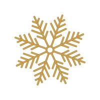 Vector golden snowflake 3d realistic christmas decoration isolated on white background