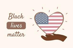 Black lives matters. Stop racism and violence. I can t breathe. Social poster and web banner. Modern vector illustration in flat style.