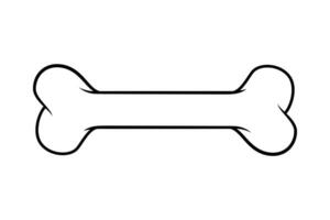 Dog bone line art isolated on white background. vector