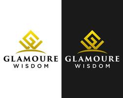 Letter GW monogram luxury fashion logo design. vector