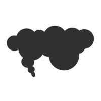 Smoke fume black cloud or steam toxic bubble shape as copy space for text vector flat cartoon comic illustration, idea of pollution background element or environment concept isolated clipart image