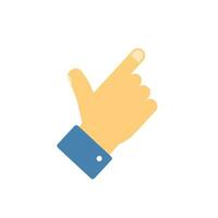 Index pointer finger hand icon or thumb showing gesture symbol isolated vector flat cartoon clipart