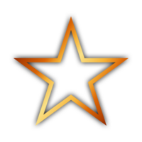 gold color star with shadow png