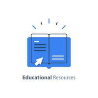 Internet education concept, e-learning resources, distant online courses vector