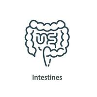 intestines and colon,Human internal organ,digestive system part, health care and treatment vector