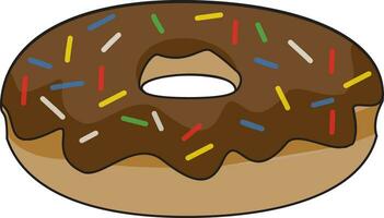 Donut with chocolate icing vector in white background