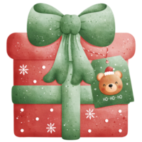 acquerello Natale regalo scatola illustrazione png