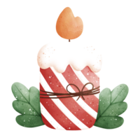 aquarelle Noël bougie illustration png