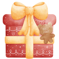 acquerello Natale regalo scatola illustrazione png