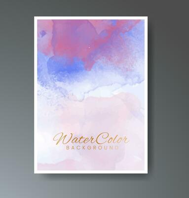 Cover template with watercolor background. Design for your cover, date, postcard, banner, logo.