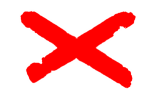 Red X mark symbol grungy png