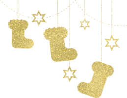 Golden new year illustration with glitter texture png