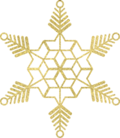 golden snowflake with glitter texture png