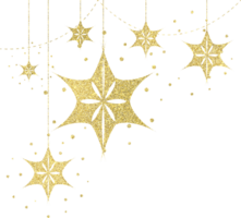 golden snowflake with glitter texture png