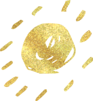 golden hand drawn glitter sky object png