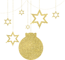 Golden new year illustration with glitter texture png