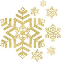 dourado floco de neve com brilhar textura png