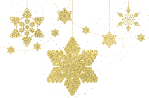 dourado floco de neve com brilhar textura png