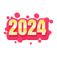 2024 text illustration med transparent bakgrund png