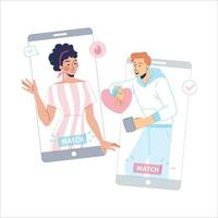 ilustración vector de expresando amor con teléfono inteligente