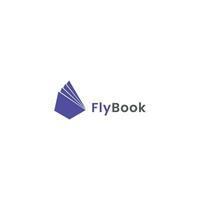 Fly book logo design on isolated background vector