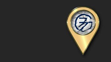 Group of 77, G77 Gold Location Icon Flag Seamless Looped Waving, Space on Left Side for Design or Information, 3D Rendering video
