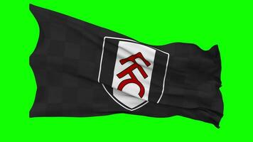 Fulham Football Club Flag Waving Seamless Loop in Wind, Chroma Key, Luma Matte Selection video