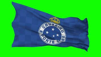 cruzeiro deporte clube bandera ondulación sin costura lazo en viento, croma llave, luma mate selección video