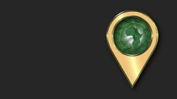 African Union Gold Location Icon Flag Seamless Looped Waving, Space on Left Side for Design or Information, 3D Rendering video