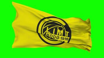 fotbollsklubben bodo glimt flagga vinka sömlös slinga i vind, krom nyckel, luma matt urval video