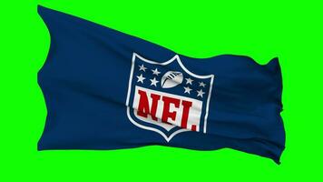 nacional fútbol americano liga, nfl bandera ondulación sin costura lazo en viento, croma llave, luma mate selección video