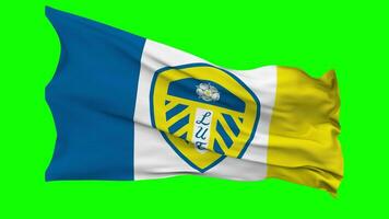 Leeds United Football Club Flag Waving Seamless Loop in Wind, Chroma Key, Luma Matte Selection video