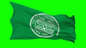 The Celtic Football Club Flag Waving Seamless Loop in Wind, Chroma Key, Luma Matte Selection video