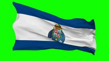 futebol Clube tun porto Flagge winken nahtlos Schleife im Wind, Chroma Taste, Luma matt Auswahl video