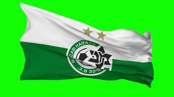 Makkabi haifa Fußball Verein Flagge winken nahtlos Schleife im Wind, Chroma Taste, Luma matt Auswahl video
