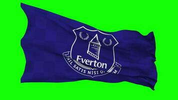 Everton Football Club Flag Waving Seamless Loop in Wind, Chroma Key, Luma Matte Selection video