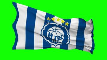 Helsingin Jalkapalloklubi, HJK Helsinki Flag Waving Seamless Loop in Wind, Chroma Key, Luma Matte Selection video