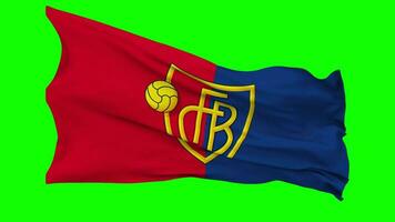 fussball club Bazel 1893, fcb vlag golvend naadloos lus in wind, chroma sleutel, luma matte selectie video