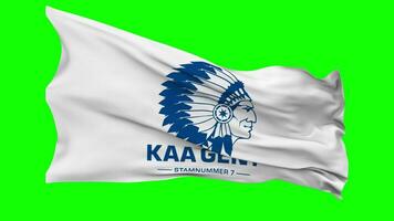 Koninklijke Atletiek Associatie Gent, KAA Gent Flag Waving Seamless Loop in Wind, Chroma Key, Luma Matte Selection video