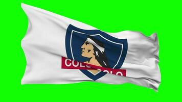 Club Social y Deportivo Colo Colo Flag Waving Seamless Loop in Wind, Chroma Key, Luma Matte Selection video