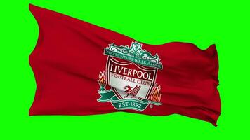 Liverpool Football Club Flag Waving Seamless Loop in Wind, Chroma Key, Luma Matte Selection video