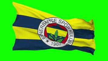 fenerbahce spor kulubu flagga vinka sömlös slinga i vind, krom nyckel, luma matt urval video