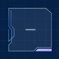 Futuristic square gradient background. Pop up window vector illustration.